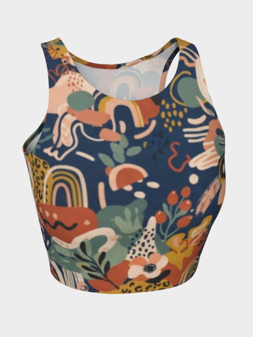 Abstract Botanical Crop Top